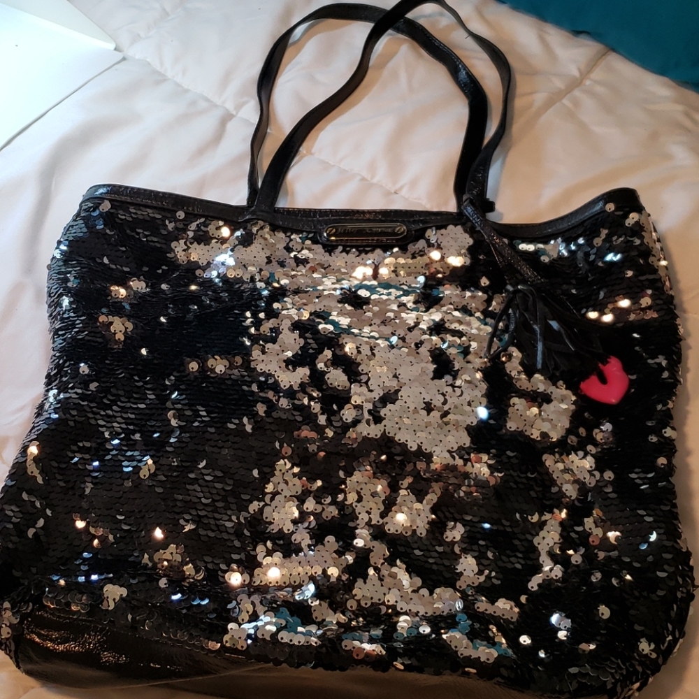 Betsey Johnson sequined bag w coin purse
